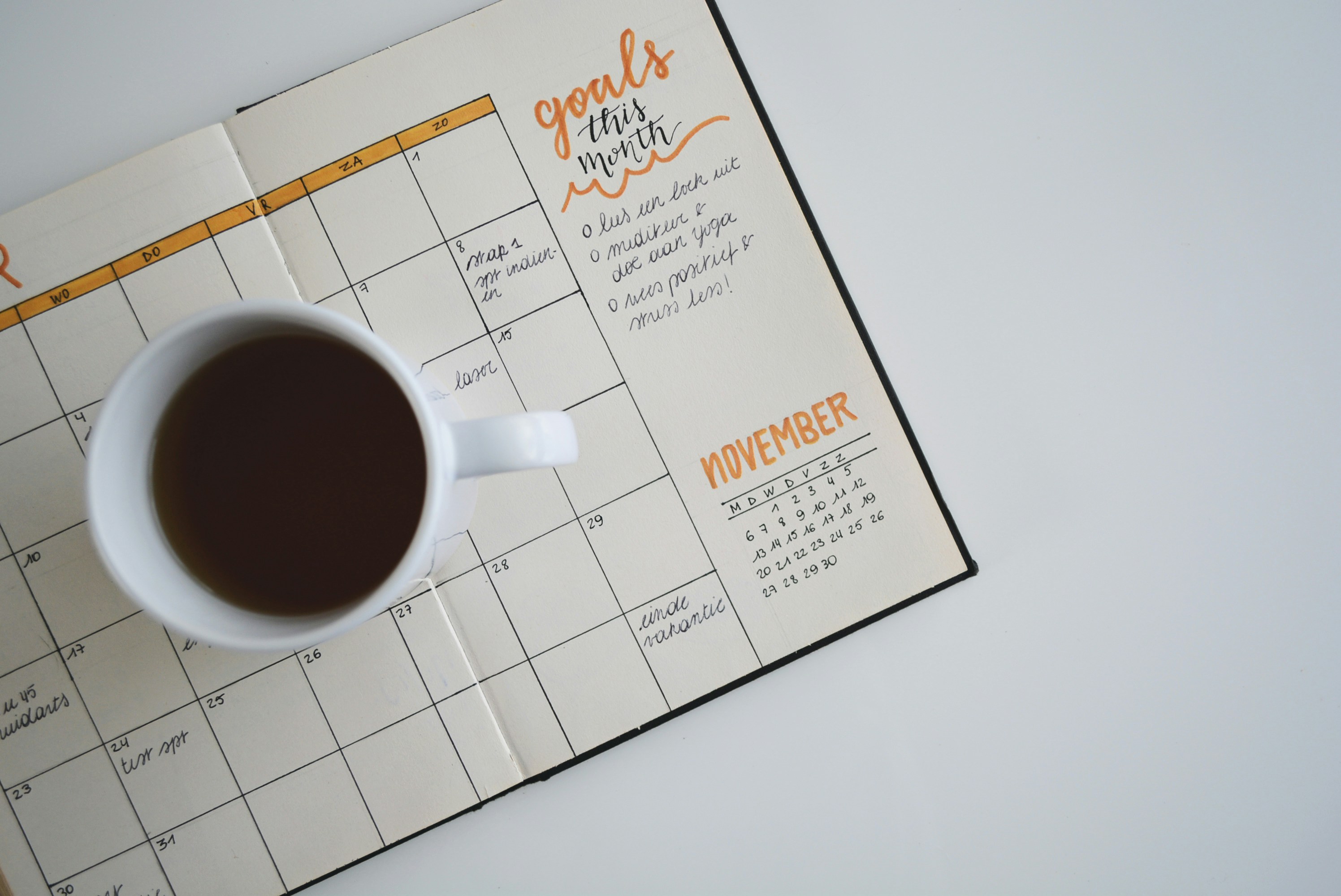 Images of calendar and planner